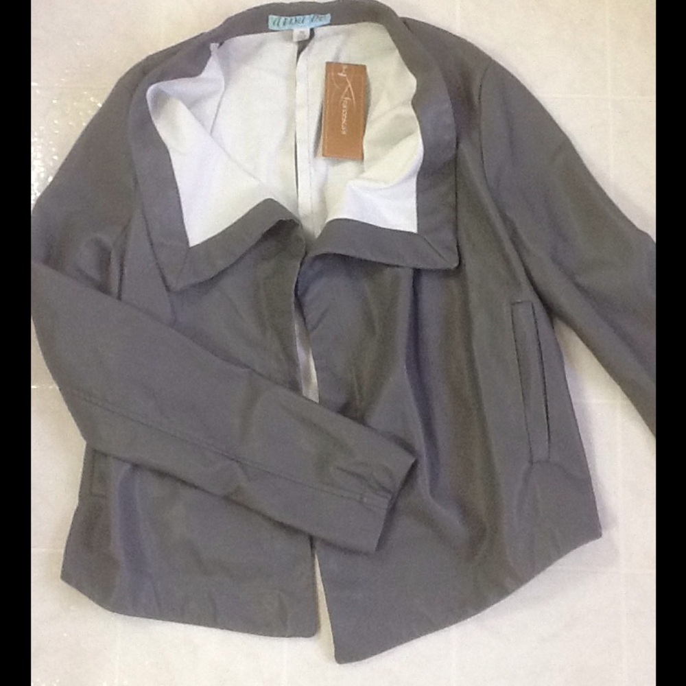 Francesca's Draped Lightweight Faux Leather Jacket